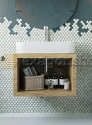 Mobile bagno Rovere Farnia 60x50 Thema con Lavabo rettangolare da appoggio bianco in ceramica