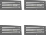 Set di 4 faretti da incasso moderni grigio scuro IP44 - Hurricane