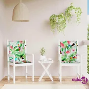 Set di 2 cuscini sedie da giardino menta e bianco 37 x 34 cm Terni