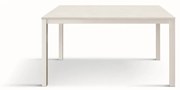 Tavolo TROPEA in legno, finitura bianco frassinato e base in metallo verniciato bianco, allungabile 140&#215;80 cm &#8211; 190&#215;80 cm