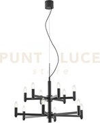 Lampadario karol grigio 12 luci attacco e14 72x120cm in metallo