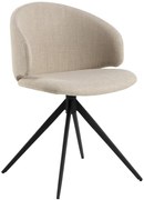 NELA Beige (tessuto Basel 24)/gambe nere - MODERNA SEDIA INTRECCIATO GIREVOLE PER SOGGIORNO/SALA DA PRANZO/UFFICIO BOHO