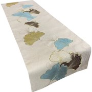 Stola decorativa beige con motivo di foglie di Ginkgo Larghezza: 35 cm | Lunghezza: 140 cm