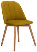 Sedia da pranzo BAKERI 86x48 cm giallo/faggio