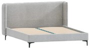 Letto matrimoniale imbottito grigio con griglia 180x200 cm Basti - Ropez