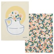 Panno da Cucina HappyFriday Aware Flower Power Multicolore 70 x 50 cm (2 Unità)