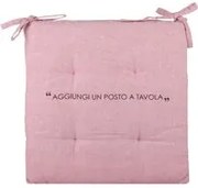 Cuscino sedia 40x40 cm malva con scritta