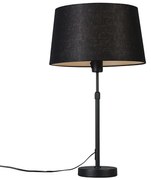 Lampada da tavolo nera con paralume nero 35 cm regolabile - Parte