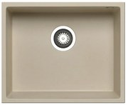 Lavello integrato 1 vasca in granito beige PYRAMIS Tetragon L 40 x L 50 cm