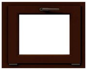 Finestra in PVC noce L 90 x H 60 cm, 1 anta ribaltabile