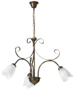 Lampadario LAMPADARIO ODINO 3xE14 COL. BRONZO bronzo paralume bronzo 3x E14