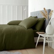 Set copripiumino e federa color kaki in flanella per letto singolo 135x200 cm Brushed – Catherine Lansfield