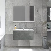 Mobile bagno sospeso con lavabo L 90 cm cemento per vasca centrale Portland