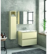 Kamalu - composizione bagno sospesa 80cm: mobile, specchio e colonna tod-80b