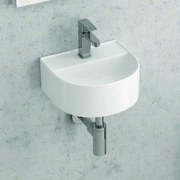 Kamalu - mini lavabo design semicircolare in ceramica bianca | litos-mk62