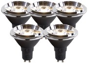 Set di 5 lampadine LED GU10 AR70 6W 380lm 3000K