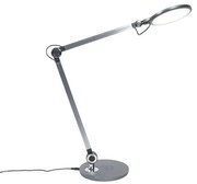 Lampada da tavolo di design grigia con LED con touch e caricabatterie a induzione - Don