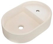 Lavabo da appoggio ALBA HOMESIGHT ovale in calcestruzzo L 55 x H 12 x P 36.6 cm beige piletta non inclusa