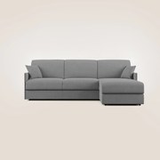 Evans Divano letto angolare con penisola in morbido tessuto impermeabile T02 grigio