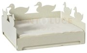 Portatovaglioli piccolo duck avorio in ferro 17x17x8hcm