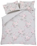 Biancheria letto matrimoniale grigia estesa 230x220 cm Canterbury Floral - Catherine Lansfield