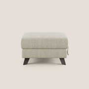 Moon Pouf contenitore e piedini alti in tessuto morbido ad intreccio soft-touch impermeabile T06 panna
