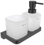 NIMCO MAC 2905831C-T-90-Distributore di sapone a parete e portaspazzolino MAYA 320 mm