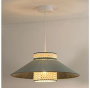 Duolla - Lampadario a sospensione con filo RIO RATTAN 1xE27/15W/230V diametro 45 cm verde/rattan
