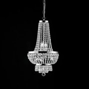 Lampadario in ferro e ottone cromato con strass 5 luci mozart