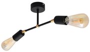 Lampadario a plafone ROSETTE 2xE27/15W/230V nero/dorato