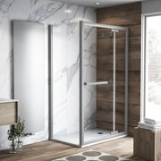 Box doccia con ingresso frontale battente Namara L 160 x H 195 cm, vetro 8 mm vetro senza finitura / trasparente profilo argento cromato