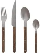 Set 24 posate Lucille in acciaio inox manico marrone