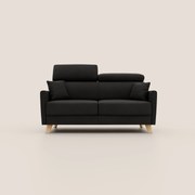 Francy divano letto matrimoniale con poggiatesta regolabili in tessuto impermeabile e smacchiabile T17 nero