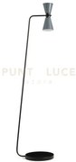 Graal lampada da terra 2 luci metallo grigio particolari neri  h.172cm