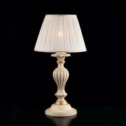 Lampada da tavolo Shabby Chic Leonardo Legno Avorio Oro 1 luce E27