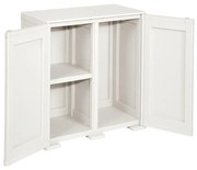 Armadio basso Simplex in resina, bianco L 43 x H 85.5 x P 79 cm, 2 ante, adatto per interno/esterno