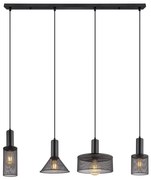 Globo 15648-4H - Lampadario a sospensione con filo JEDD 4xE27/60W/230V nero