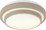 Plafoniera moderna tortora con bianco 34cm 2 luci IP44 - Walden