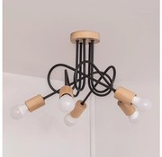 Lampadario a plafone OXFORD 5xE27/15W/230V, finitura pino/nero