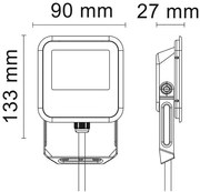 Proiettore LED 10W -  3000K - Bianco