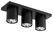 Faretto moderno da soffitto nero a 3 luci - Tubo