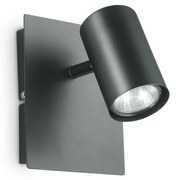 Applique Moderna Spot Metallo Nero 1 Luce Gu10