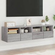 Mobili tv muro 2pz grigio sonoma 60x30x30 cm legno multistrato