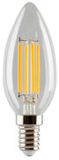 e3lighte3light - Lampadina LED 4W (470lm) Fiamma Trasparente CRI90 Dimmerabile E14