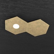 Hexagon applique-plafoniera 1 luce + 1 decorativo foglia oro 1142-1...