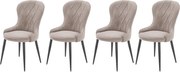 Set di 4 sedie K366 velluto beige