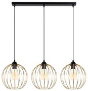 Lampadario a sospensione con filo MATT 3xE27/60W/230V nero/oro