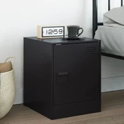 Comodino Nero 34,5x39x44 Cm İn Acciaio /