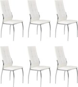 Set di 6 sedie K209 in ecopelle bianca