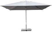 Ombrellone a palo centrale bianco / argento SOMBRA CONTRACT NATERIAL L 400 x 400 cm con telo grigio